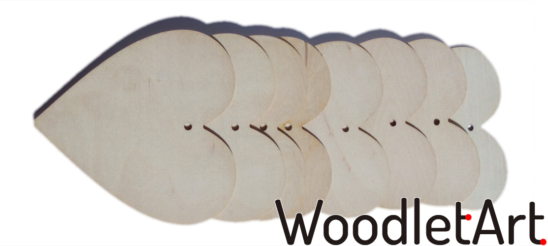 Serca drewniane 15cm